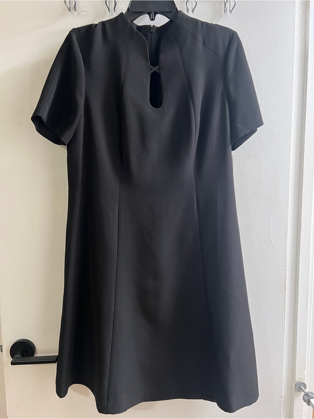 NIC+ZOE Black Short-Sleeve Keyhole A-Line Mini Dress